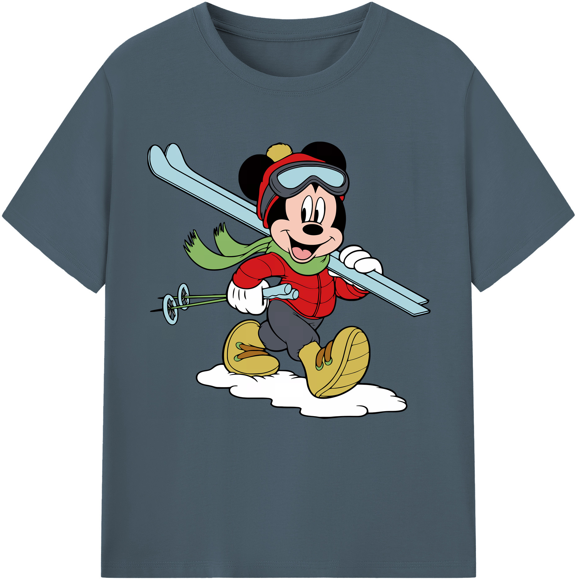 （画像用） ミッキーマウス Mickey Mouse 綿100％半袖Tシャツ（フロントプリント）